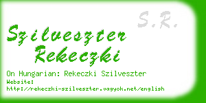 szilveszter rekeczki business card